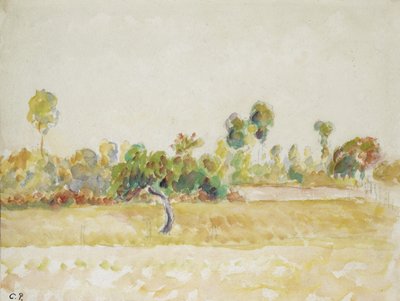 Studie des Obstgartens in Eragny-sur-Epte, gesehen vom Haus des Künstlers, ca. 1886 - 1890 von Camille Jacob Pissarro